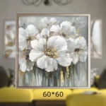 تابلو طرح نقاشی گل و پروانه طلایی مدل BE-427 مجموعه 3 عددی