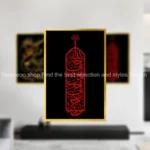 تابلو طرح مذهبی و آیه قرآنی وان یکاد مدل T-3557 فریم طلایی