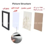 تابلو طرح چهره و برگ انجیری مدل شاین اکلیلی B-2208 فریم مشکی مجموعه 7 عددی